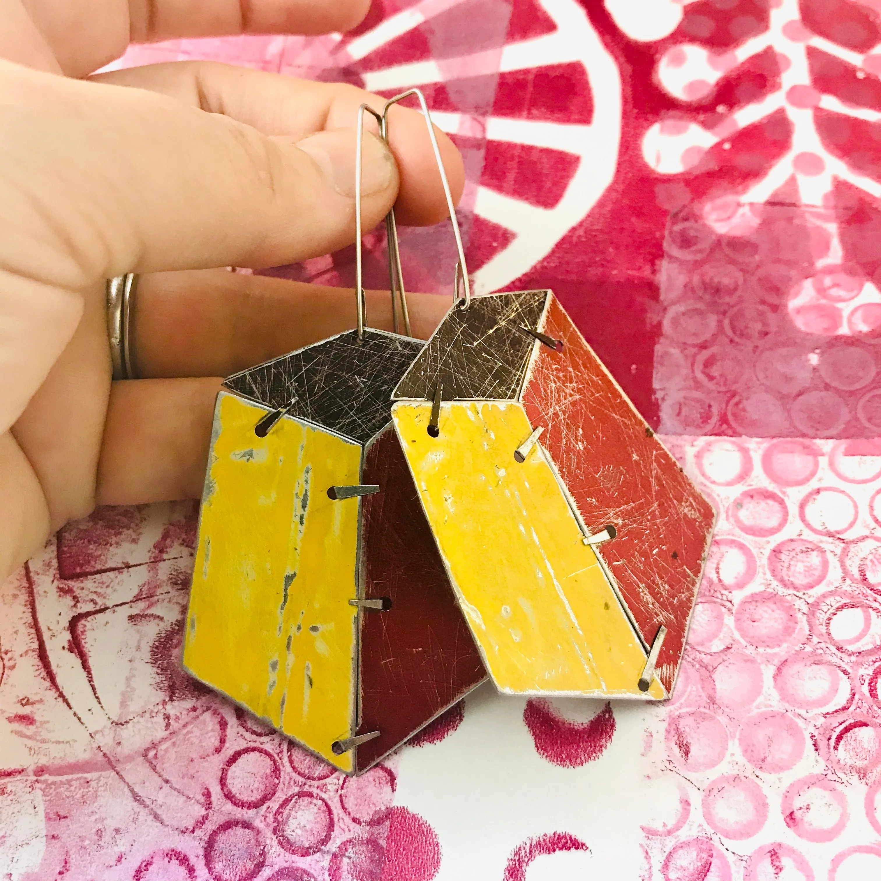 Edifice Goldenrod Upcycled Tin Earrings