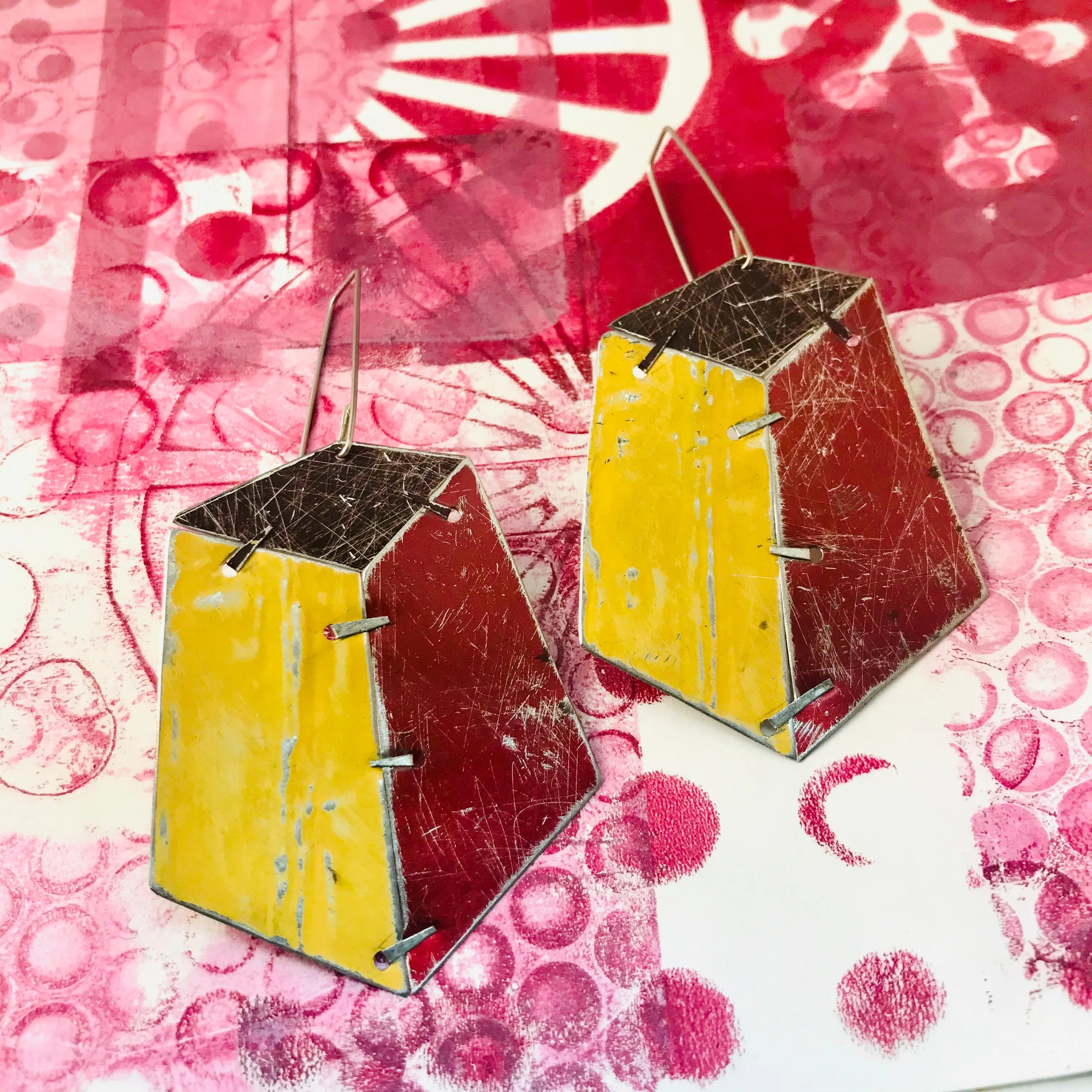 Edifice Goldenrod Upcycled Tin Earrings