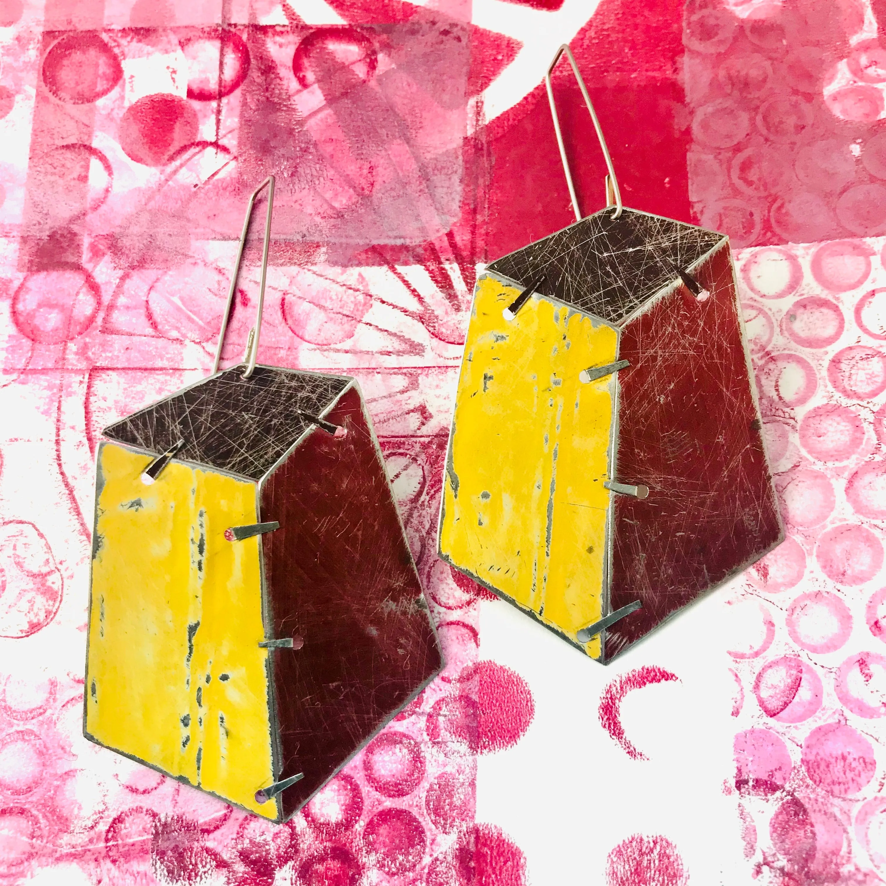 Edifice Goldenrod Upcycled Tin Earrings