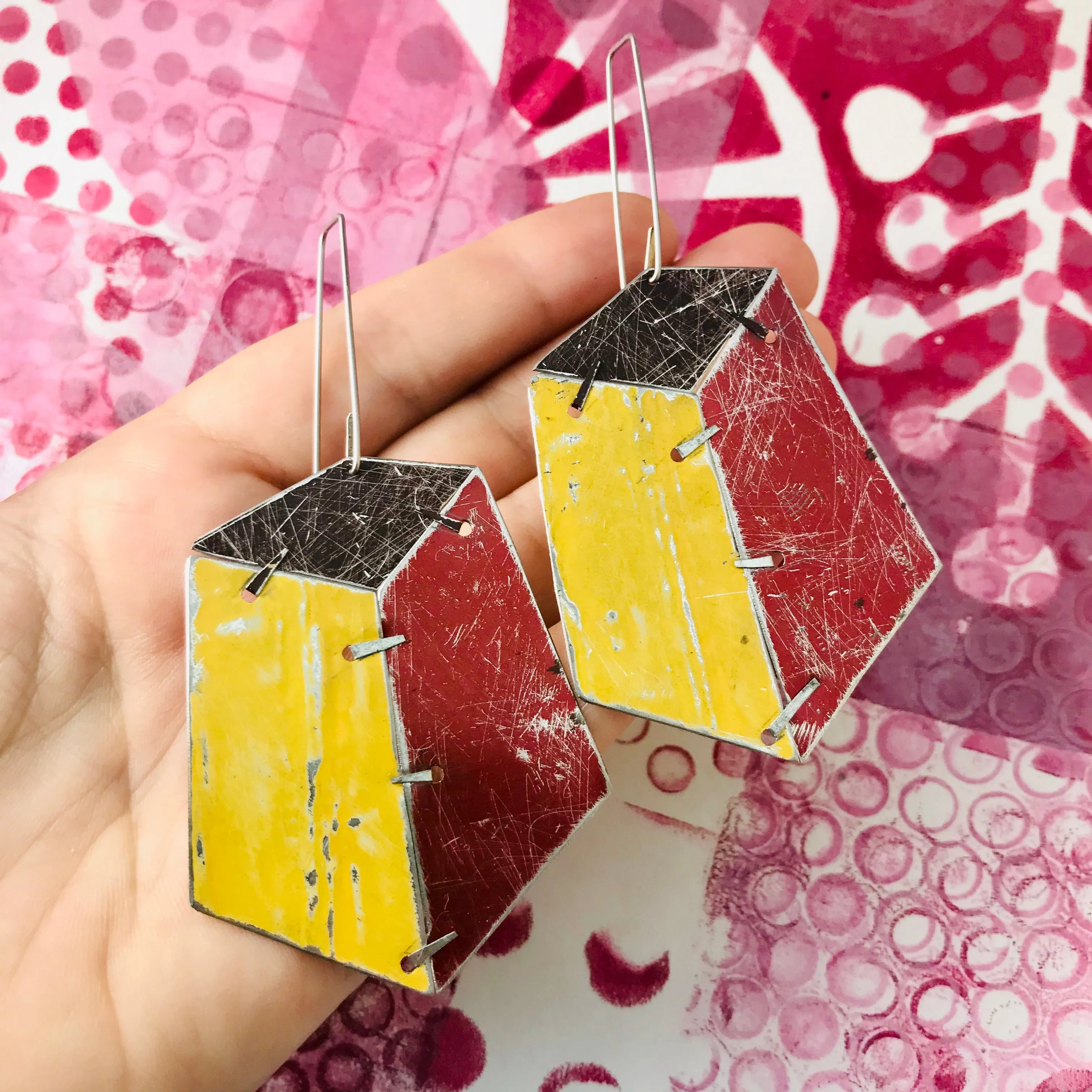 Edifice Goldenrod Upcycled Tin Earrings