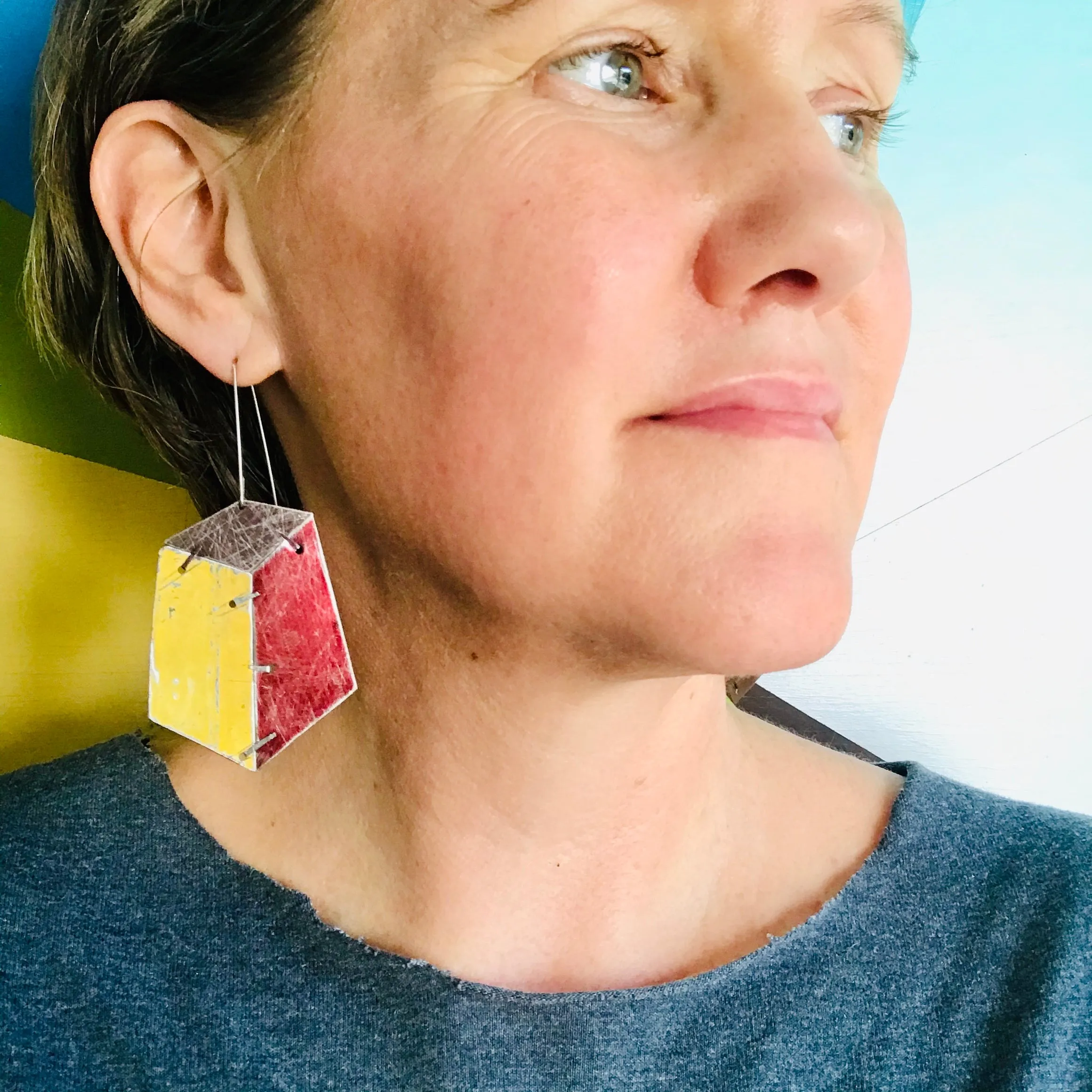 Edifice Goldenrod Upcycled Tin Earrings