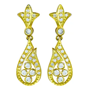 Elegant CZ Gold Plated Silver Earrings - Perfect Party Wear Designer Jewelry