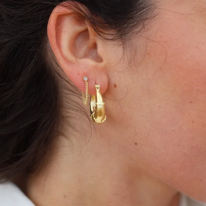 Esmeralda Gold Hoops