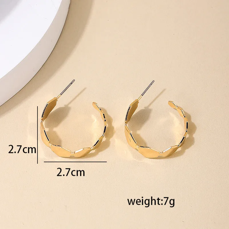 European-Inspired Hexagon Women's Earrings - Trendy Minimalist Style