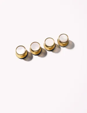 FINAL SALE: Mother of Pearl & Brass Dress Studs