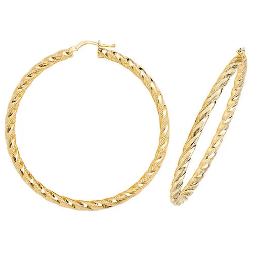 Fine Twisted Hoops