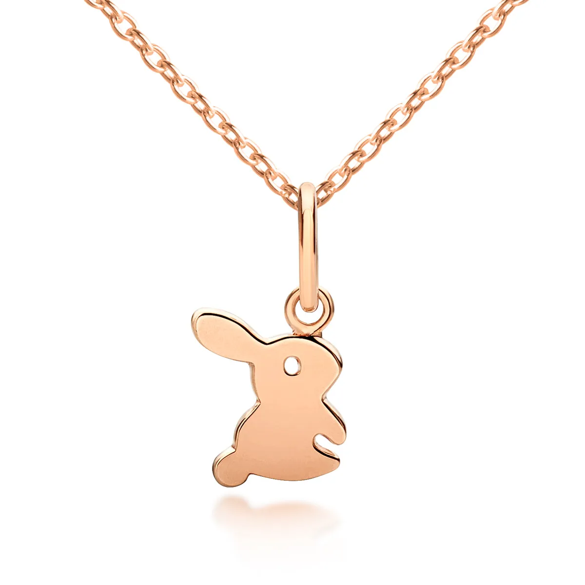 Fluffy Bunny Rabbit Pendant - Rose Gold Vermeil