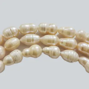 Freshwater Real Pearl Sold Per line in size Approximately 10~15mm and length about  15 Inches Long