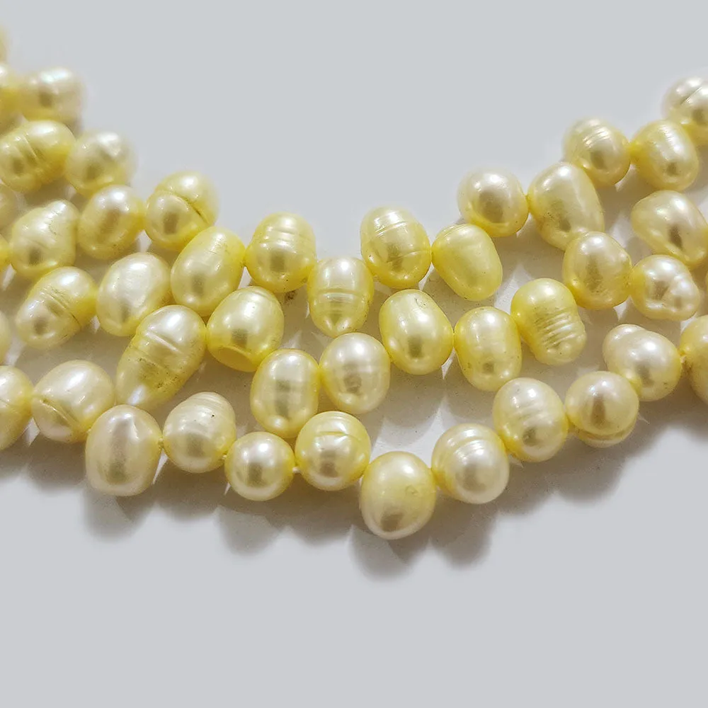 Freshwater Real Pearl Sold Per line in size Approximately 6~9mm and length about  15 Inches Long