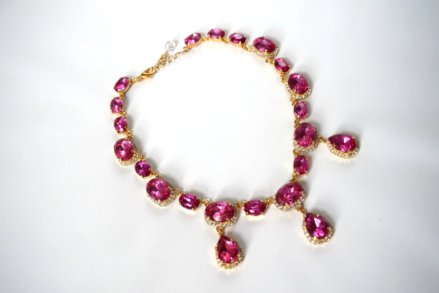 Fuchsia Pink Halo Necklace