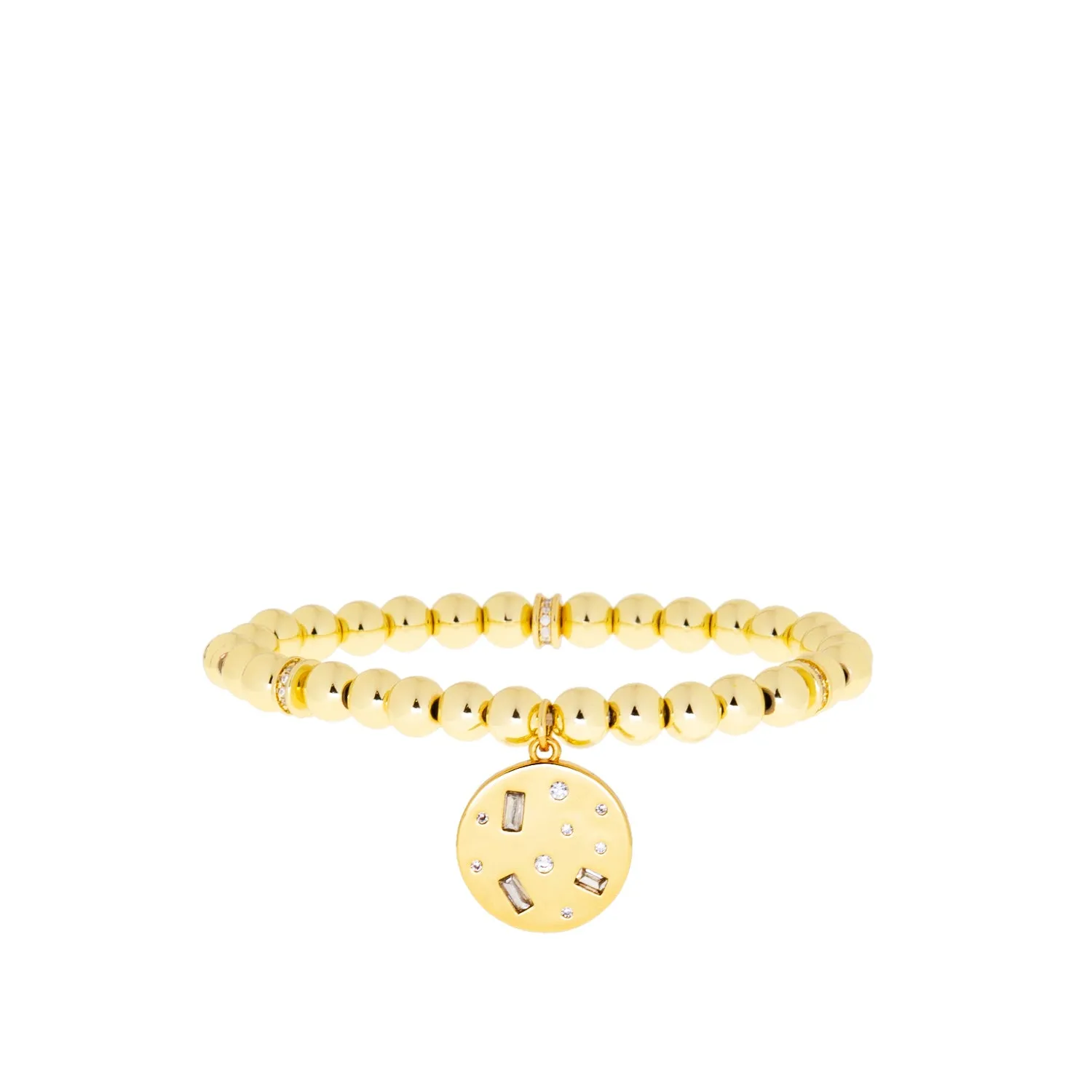 gem cut disc charm bracelet