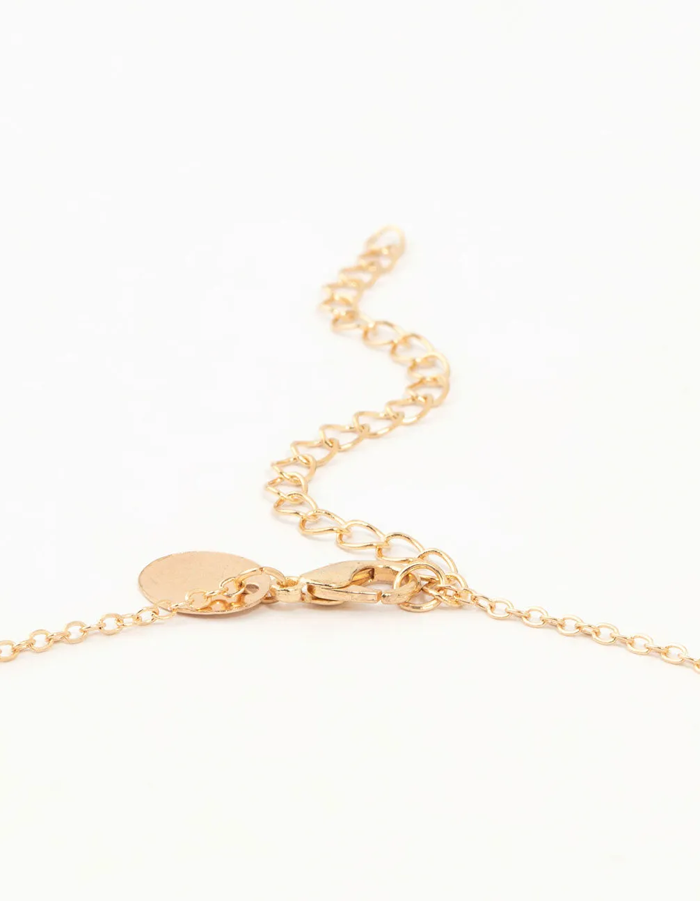 Gold Diamante Pearl Y Necklace Butterfly Necklace