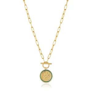 Gold Emperor T-bar Necklace