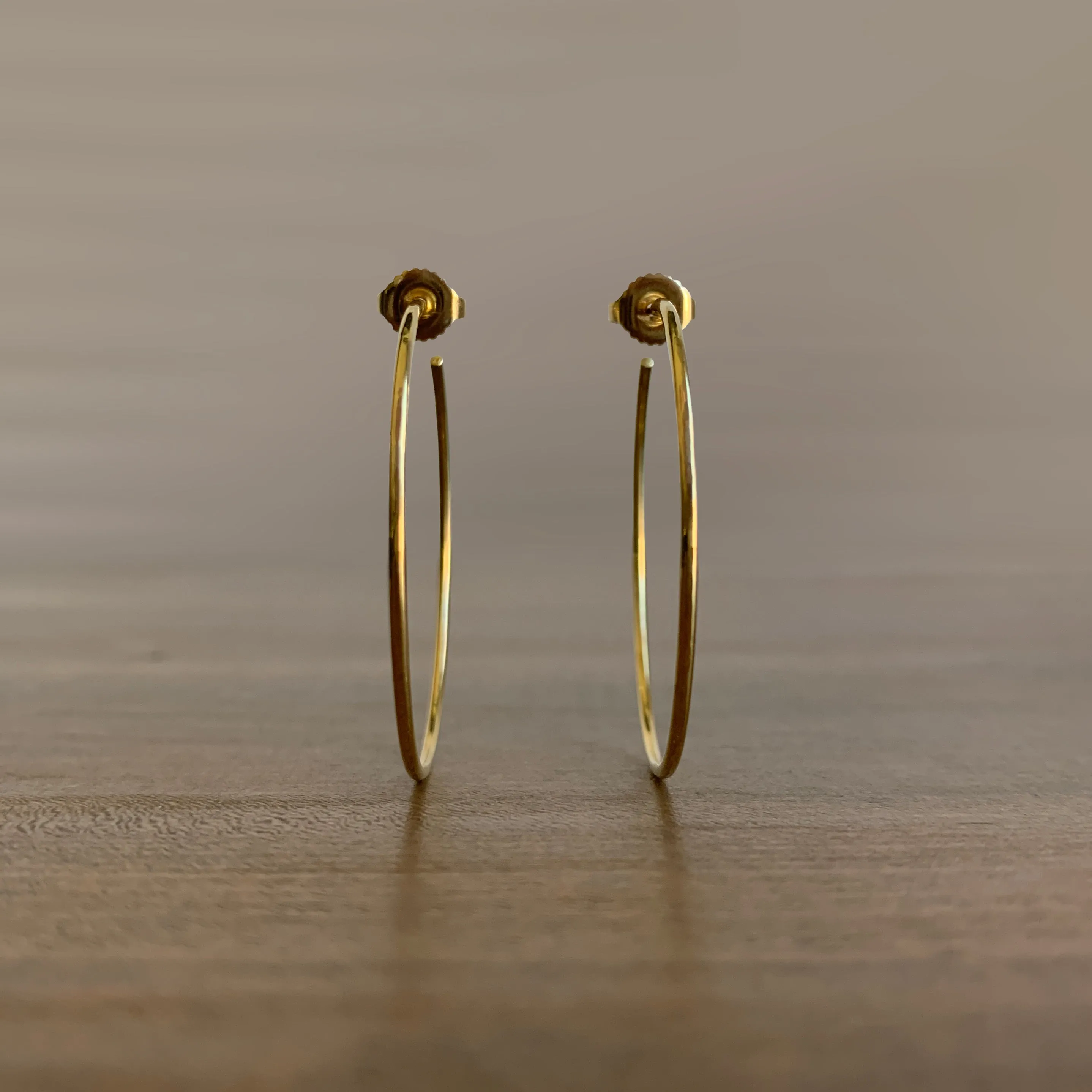 Gold Hammered Hoop Earrings