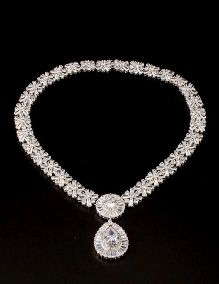 Gorgeous Cluster CZ Necklace