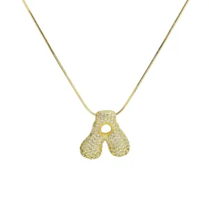 Initial CZ Waterdrop Necklace