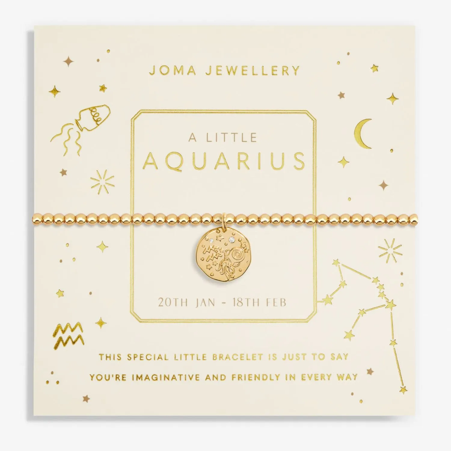 Joma Jewellery Gold Star Sign A Little 'Aquarius' Bracelet