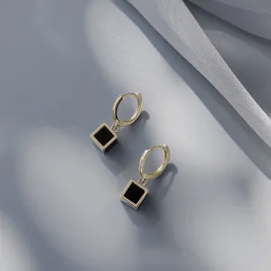 Just Lil Things  Black Hoop Earrings jlt11513