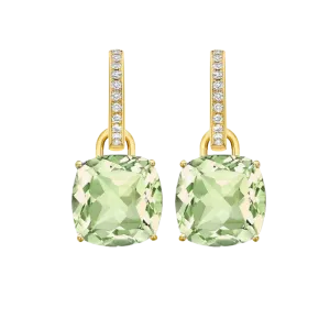 Kiki McDonough Classic Green Amethyst and Diamond  Earrings