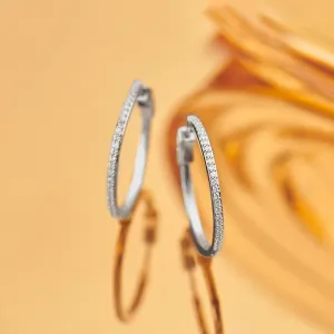 Large Pave Diamond Hoops