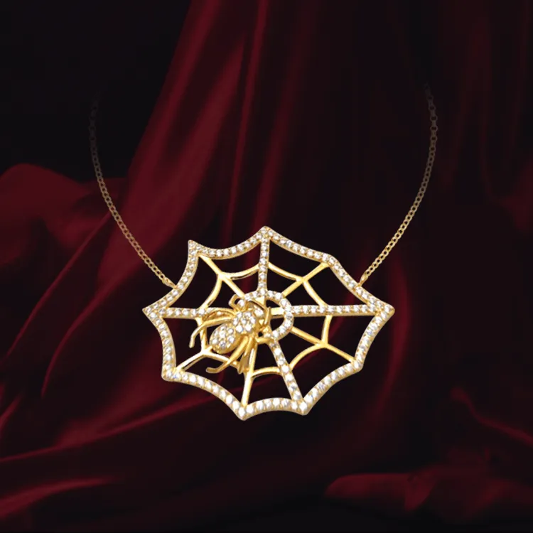 Large Spider Web Necklace