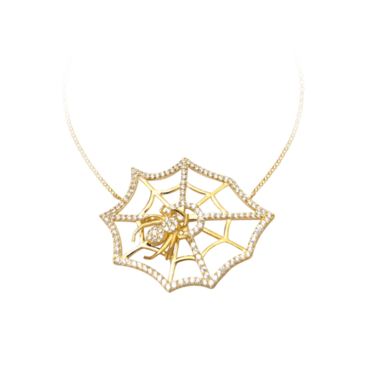 Large Spider Web Necklace