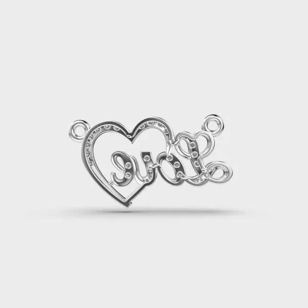 Love and Heart Gold Diamond Pendant (Without Chain)