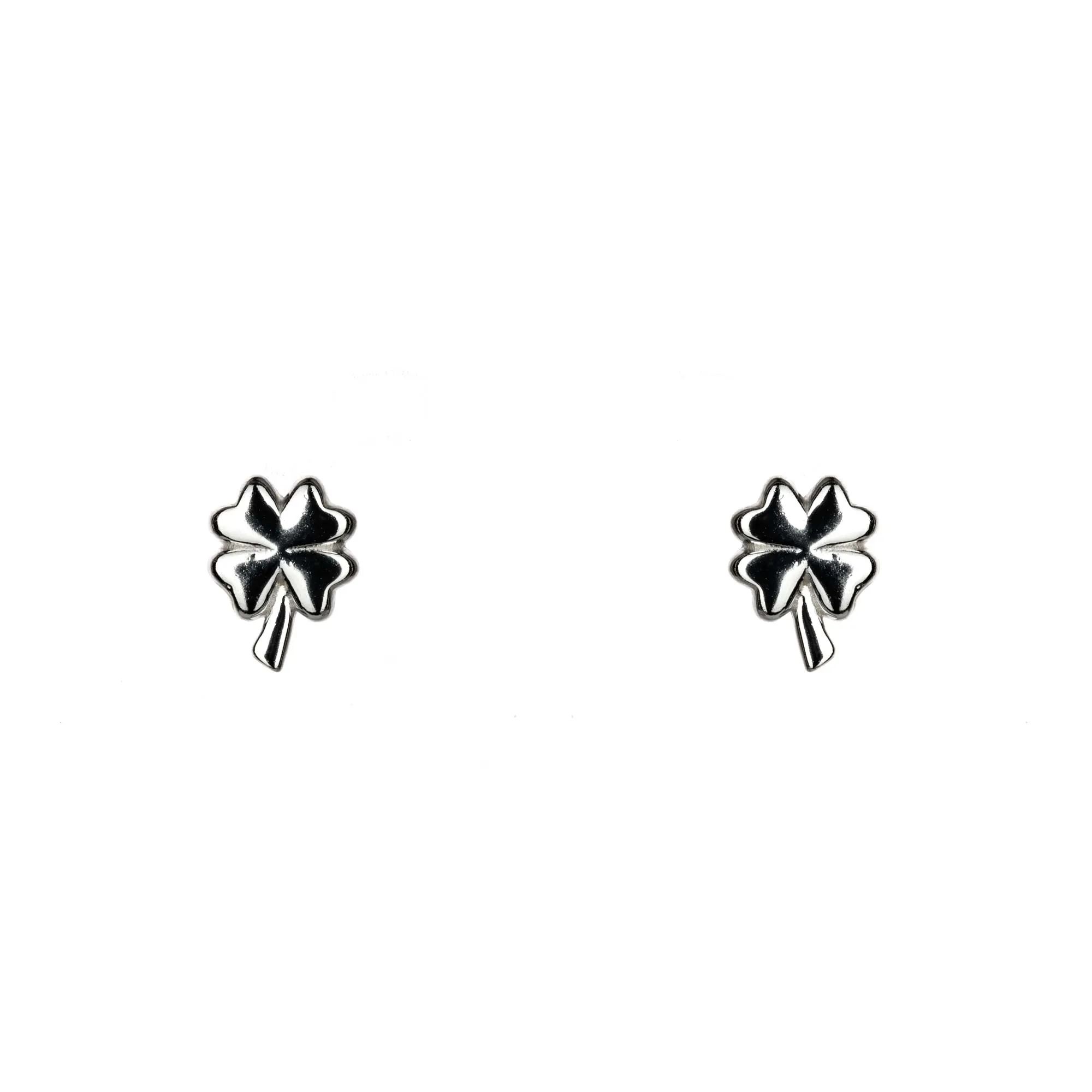 Lucky Clover Sterling Silver Stacking Stud Earrings