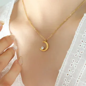 Lunala's Glimmer Gold Zirconia Necklace