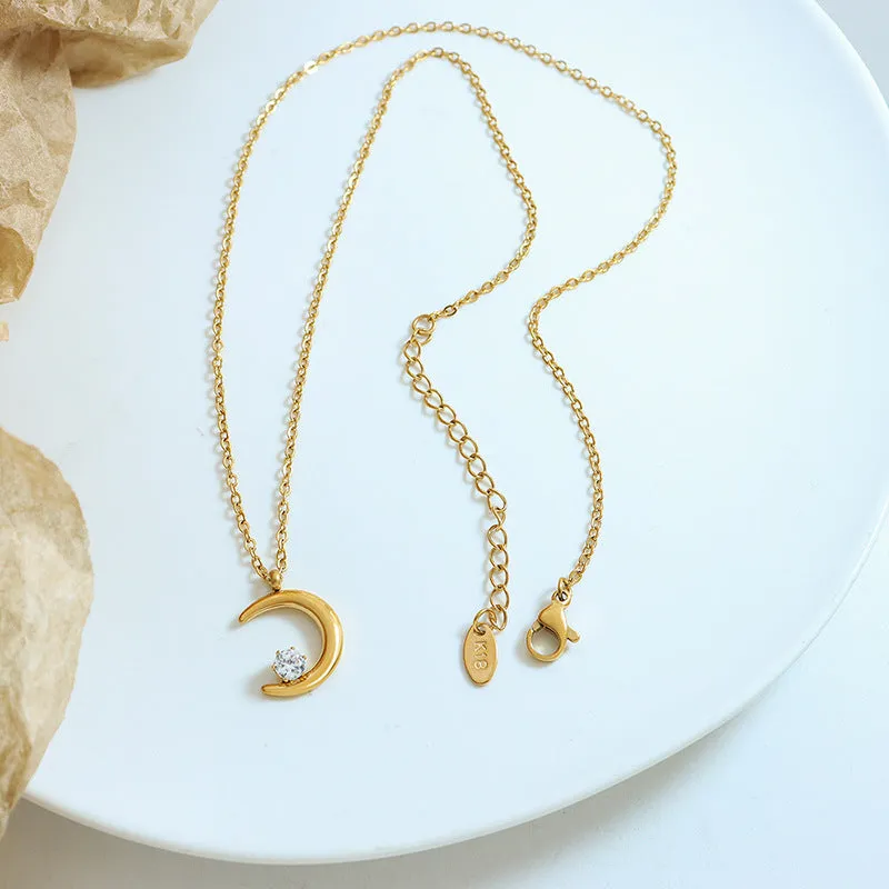 Lunala's Glimmer Gold Zirconia Necklace