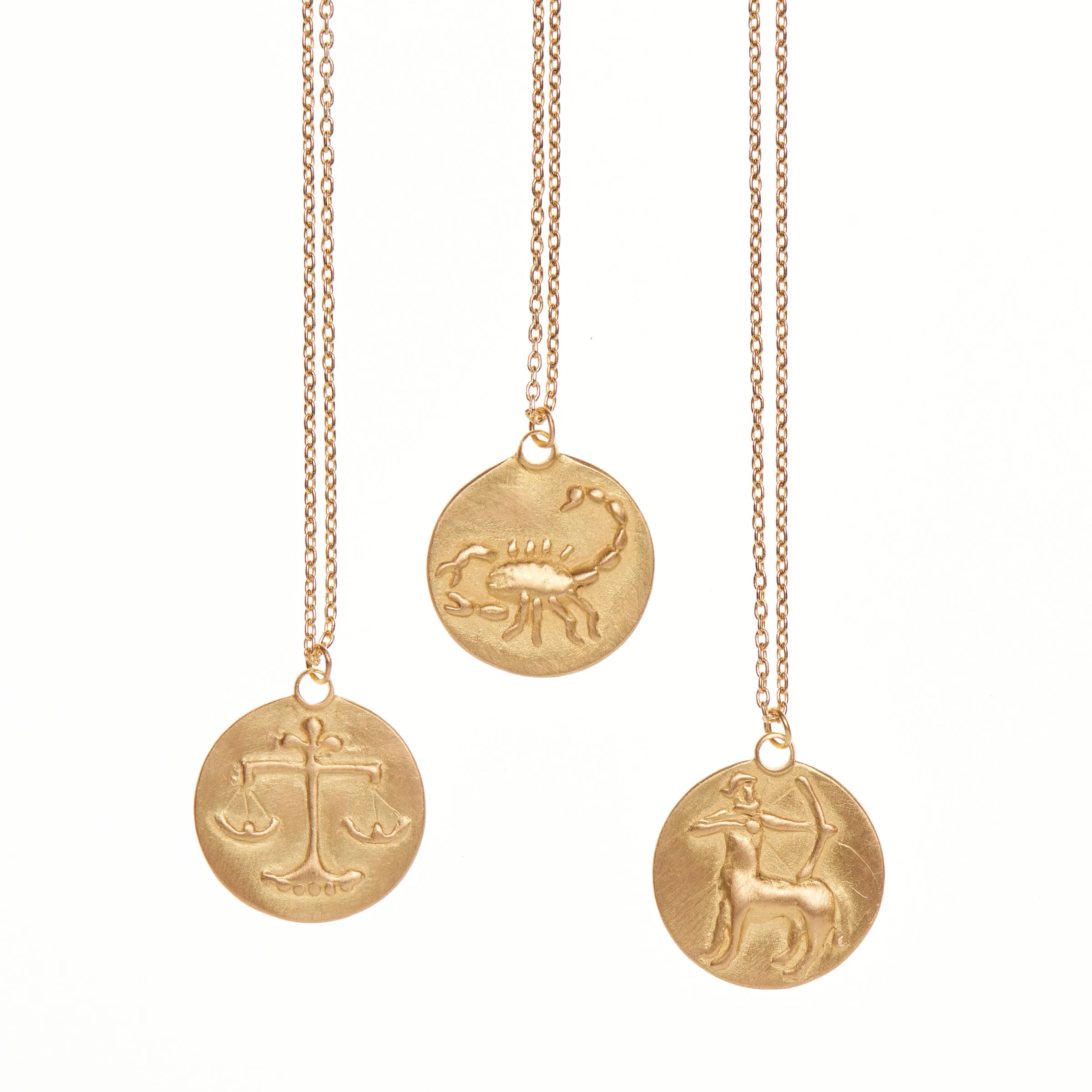 Marian Maurer 18k Zodiac Medal Necklace w/ 16-18 Chain