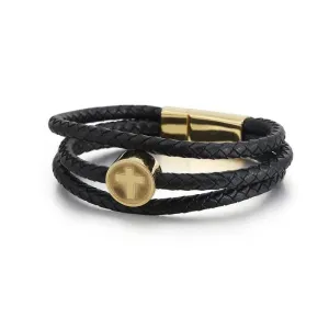 Men's Cross Bracelet <br> Medallion