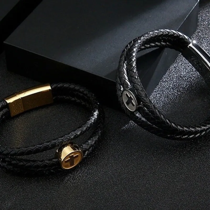 Men's Cross Bracelet <br> Medallion