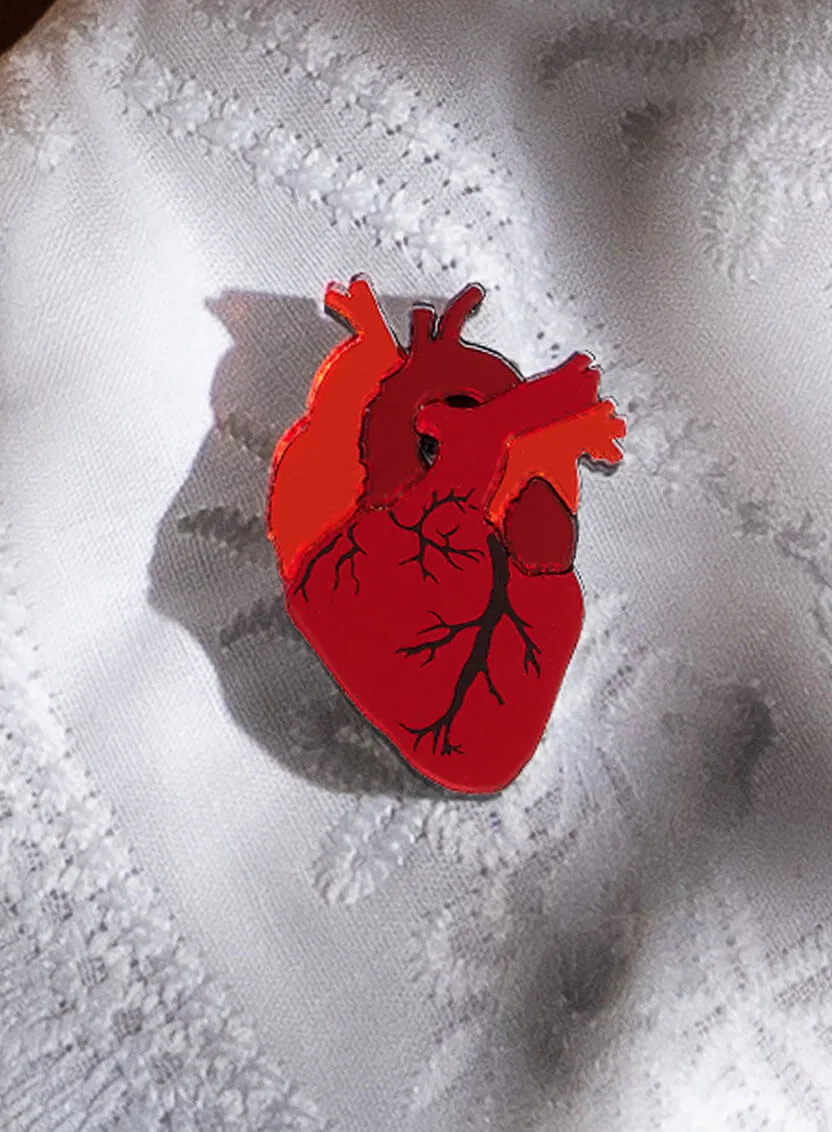 Mini Anatomical Heart Brooch