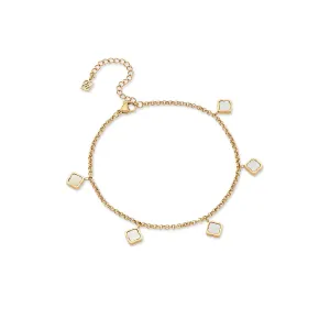 Mini Pearl Clover Anklet (Gold)