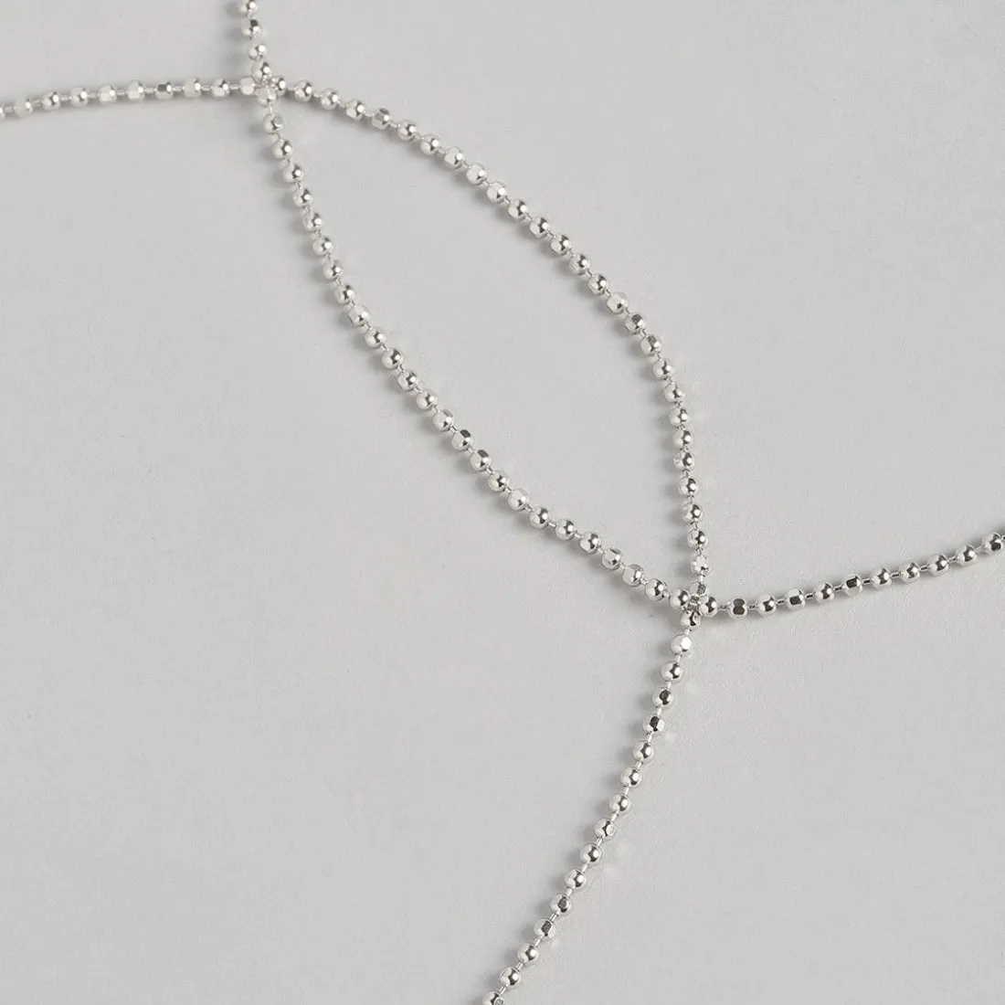 Minimal Tiny Beads 925 Sterling Silver Anklet