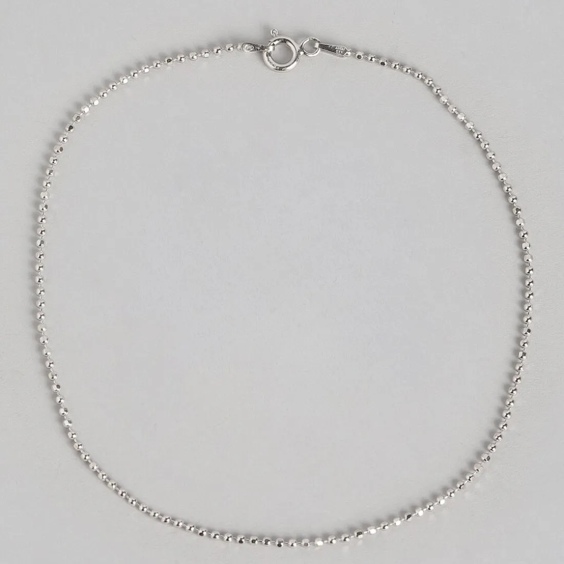 Minimal Tiny Beads 925 Sterling Silver Anklet