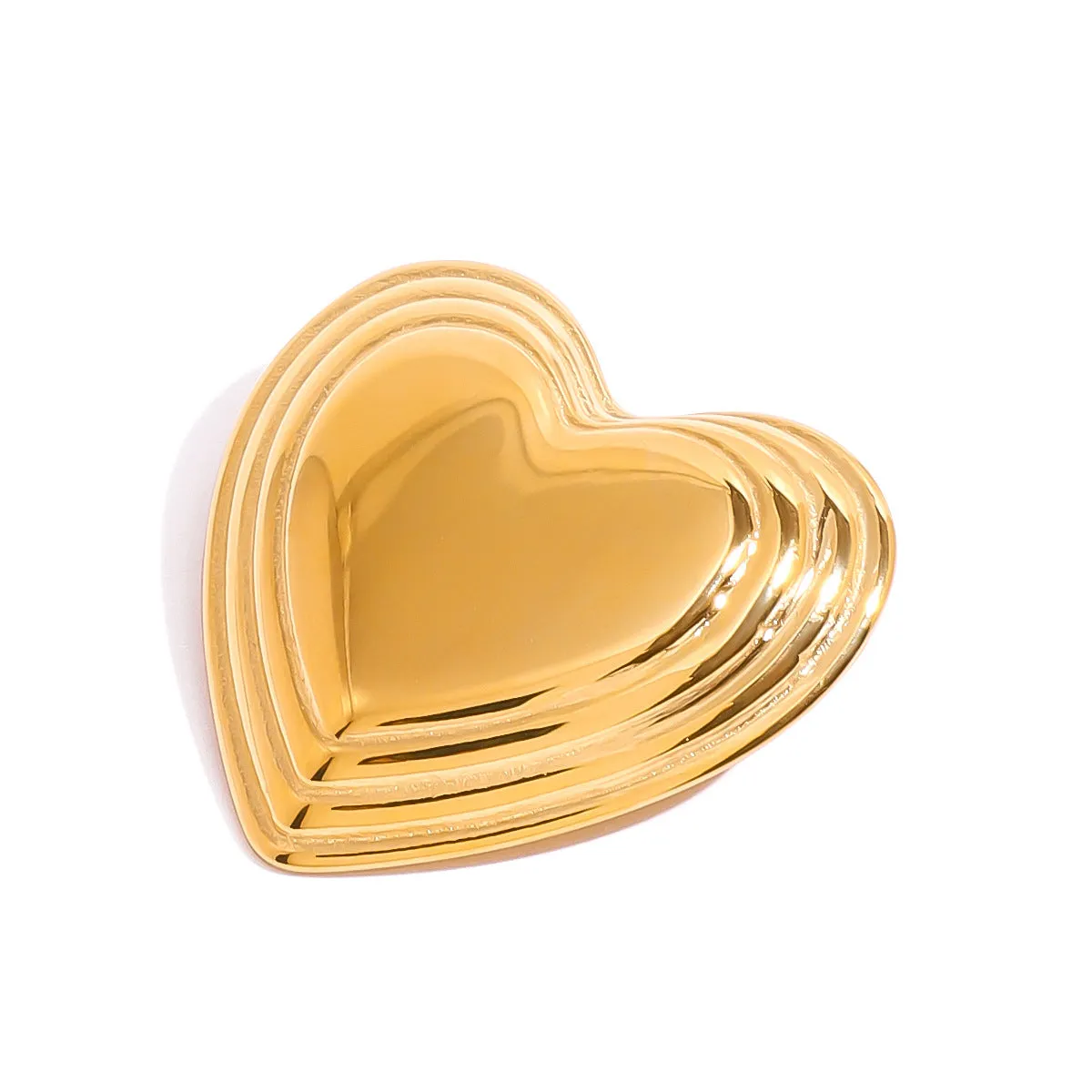 Minimalist Heart Heart Stainless Steel Electroplating Brooches