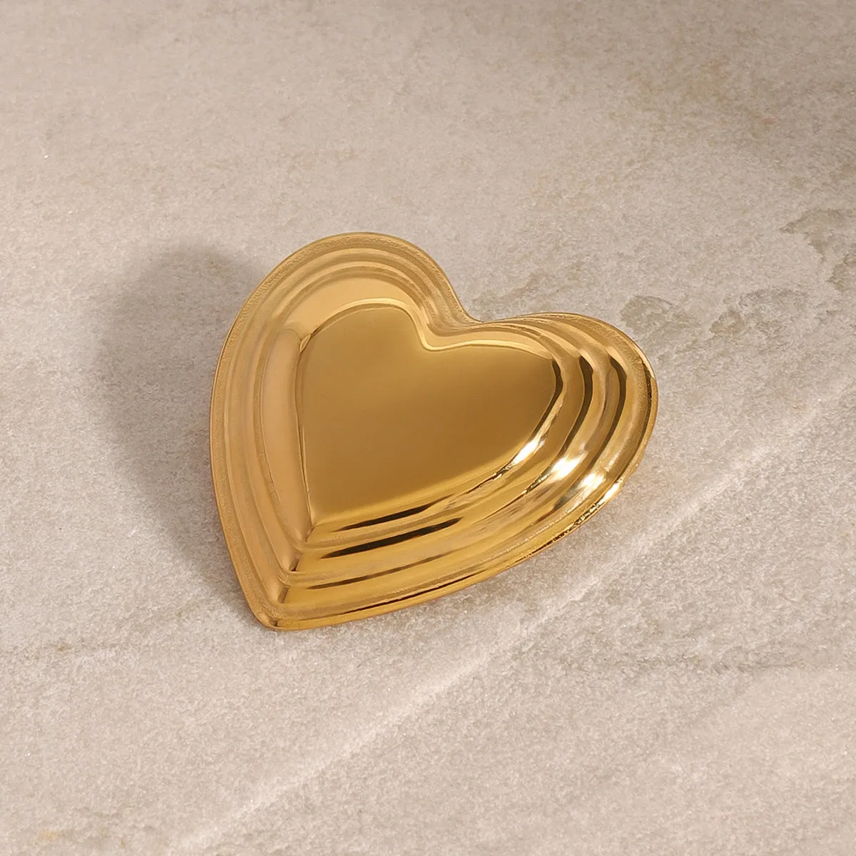 Minimalist Heart Heart Stainless Steel Electroplating Brooches