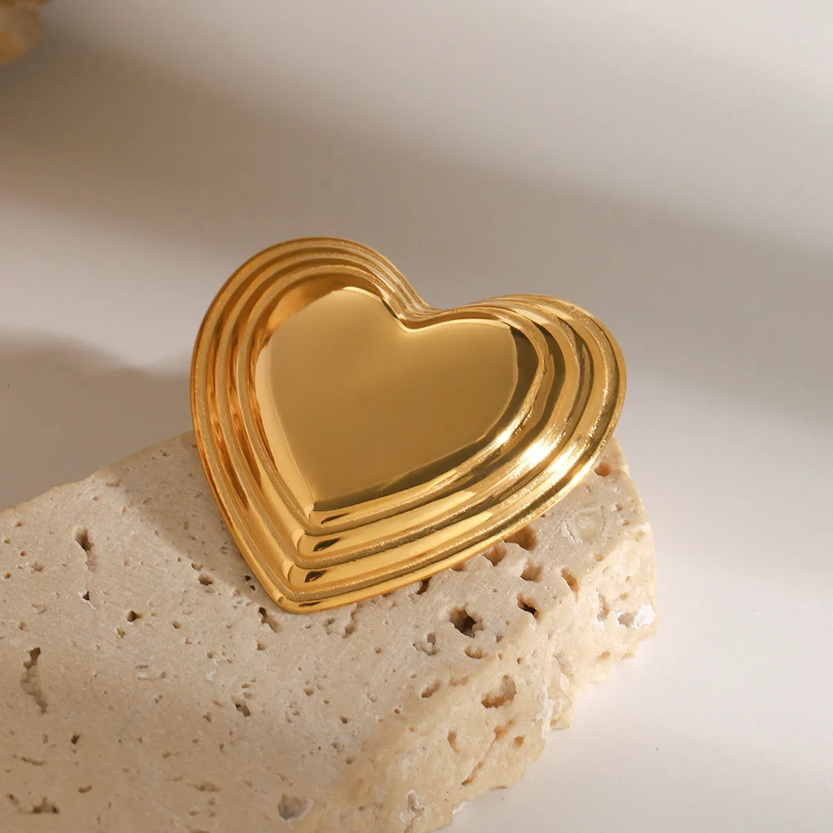 Minimalist Heart Heart Stainless Steel Electroplating Brooches