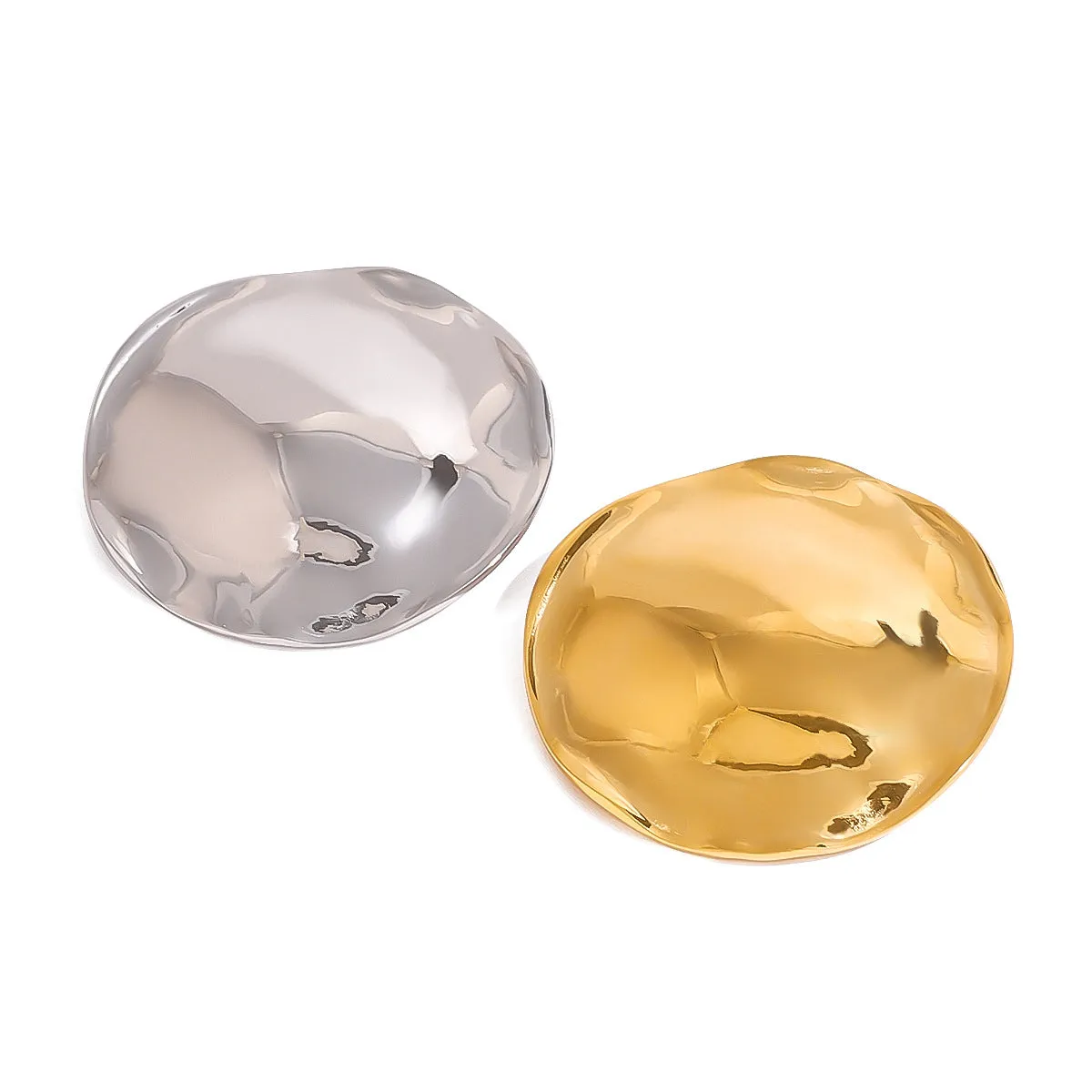 Minimalist Round Geometric Stainless Steel Electroplating Brooches