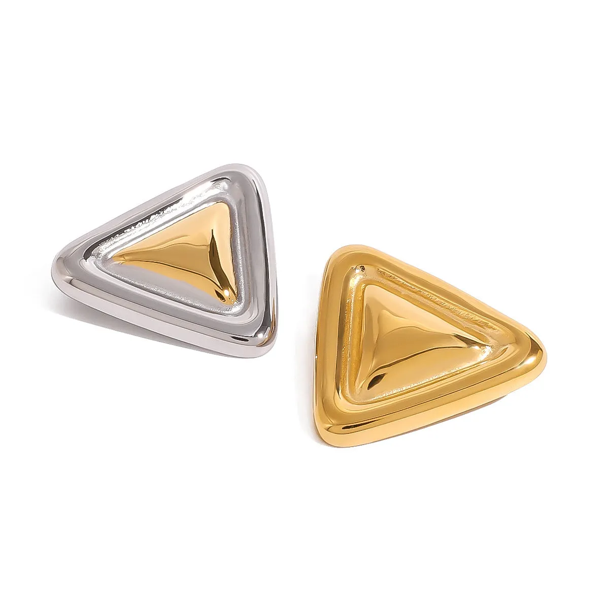 Minimalist Triangle Geometric Stainless Steel Electroplating Brooches