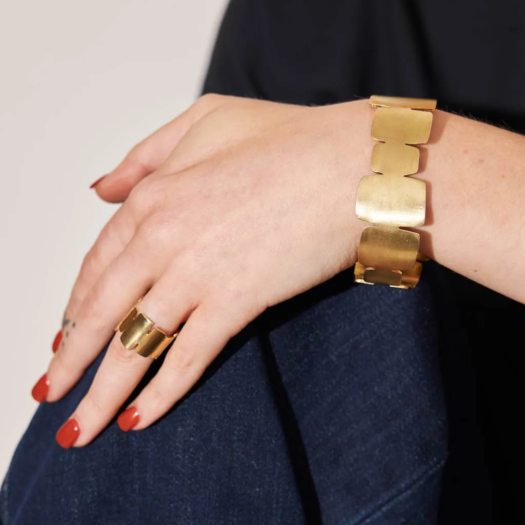 Mod Cairn Adjustable Cuff Bracelet - Brass