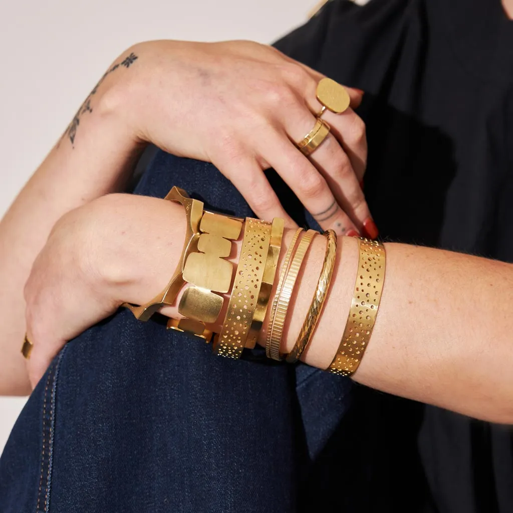 Mod Cairn Adjustable Cuff Bracelet - Brass