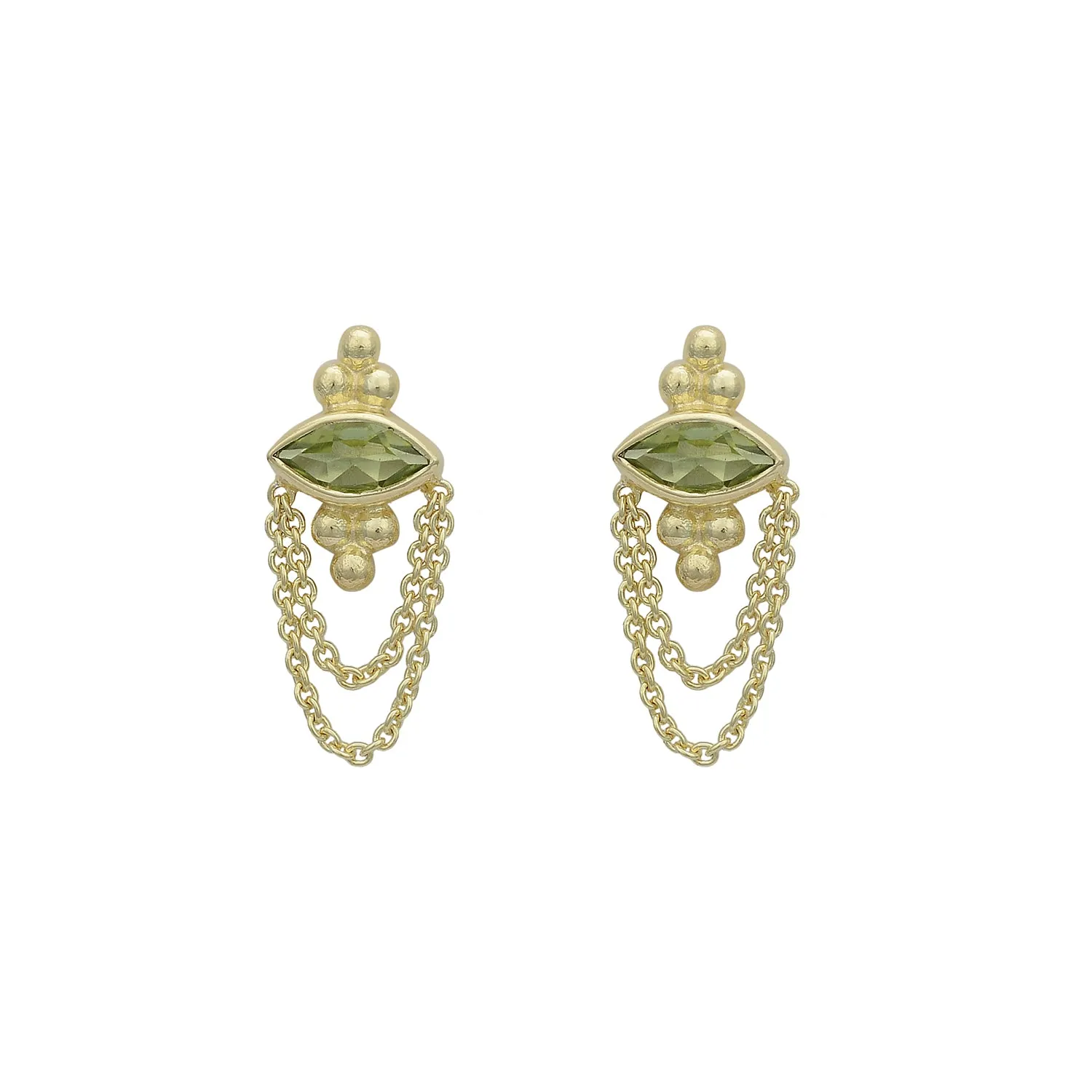 Natalia Gold Peridot Studs Earrings