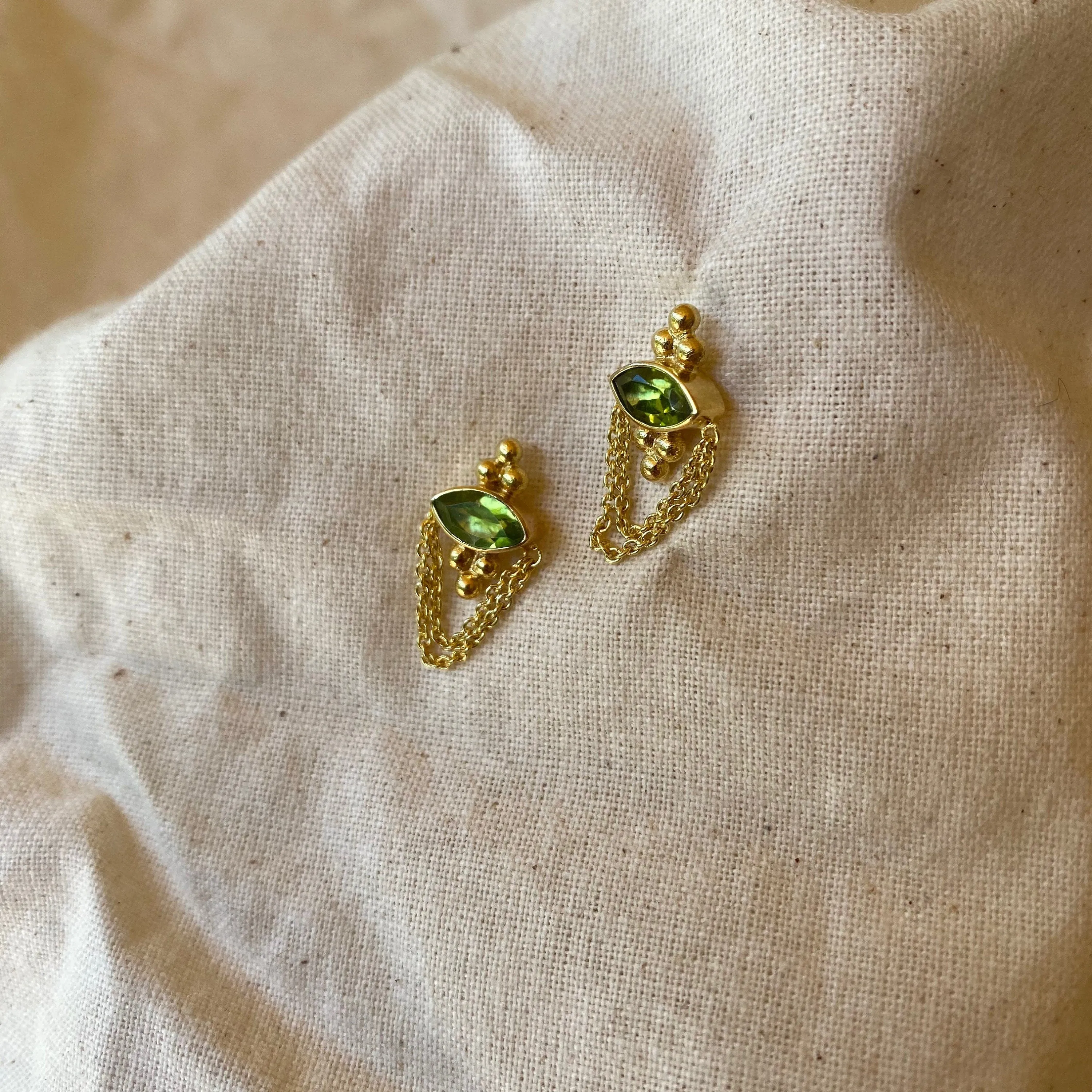 Natalia Gold Peridot Studs Earrings