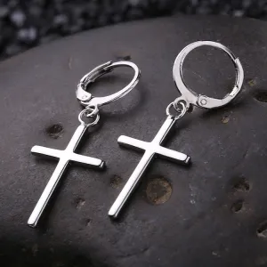 New Trendy Male Temperament Earrings Circle Cross