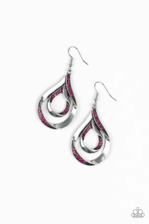 Paparazzi Earring ~ Flavor Of The Fleek - Pink