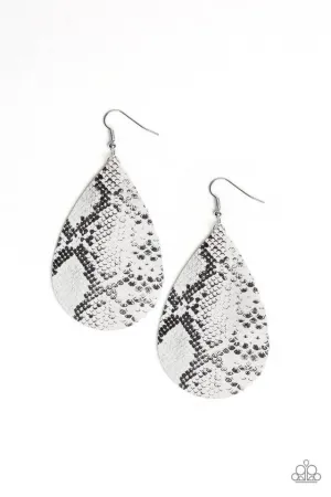 Paparazzi Earring ~ Hiss, Hiss - White