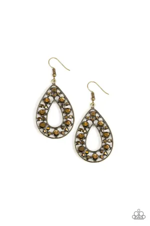 Paparazzi Earring ~ Midnight Magic - Brass